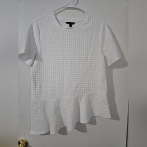 Medium Banana Republic White Short Sleeve Textured Tee